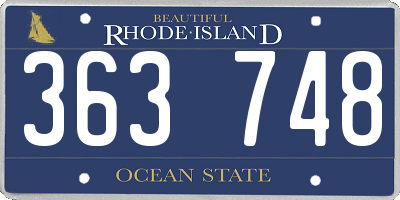 RI license plate 363748
