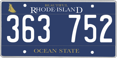 RI license plate 363752