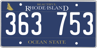 RI license plate 363753