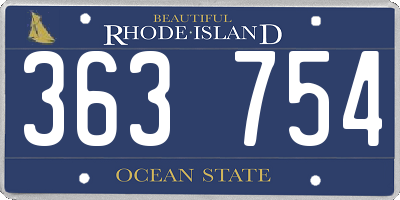RI license plate 363754