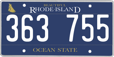 RI license plate 363755