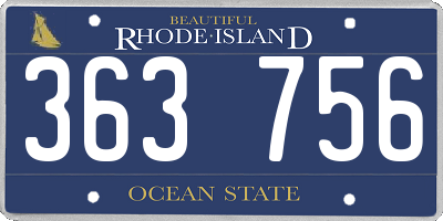 RI license plate 363756