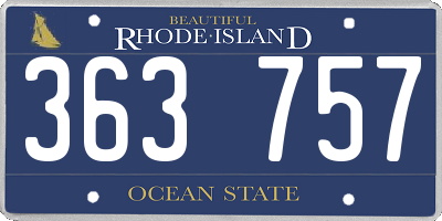 RI license plate 363757