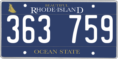 RI license plate 363759