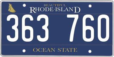 RI license plate 363760
