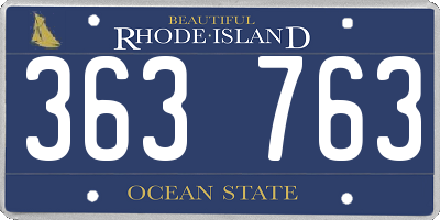 RI license plate 363763