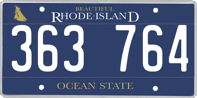RI license plate 363764