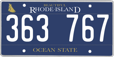 RI license plate 363767