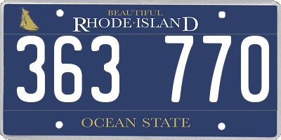 RI license plate 363770