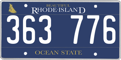 RI license plate 363776