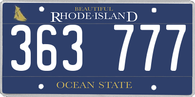 RI license plate 363777