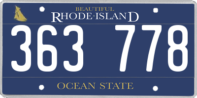 RI license plate 363778