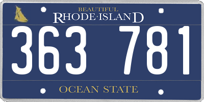 RI license plate 363781