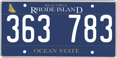 RI license plate 363783