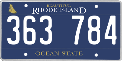 RI license plate 363784
