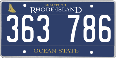 RI license plate 363786