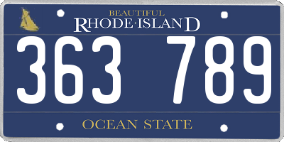 RI license plate 363789