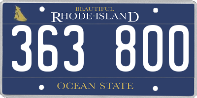 RI license plate 363800
