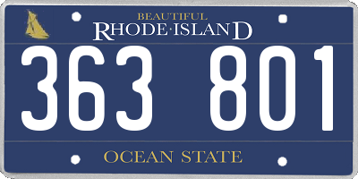 RI license plate 363801