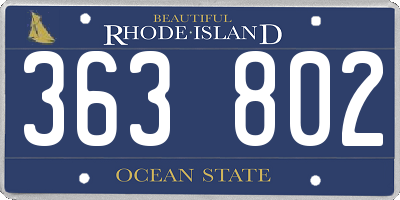 RI license plate 363802