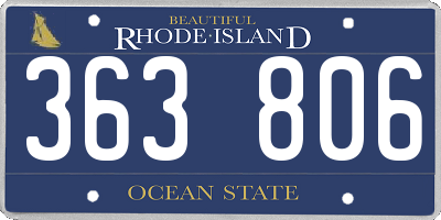 RI license plate 363806