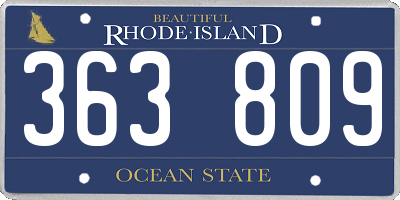 RI license plate 363809