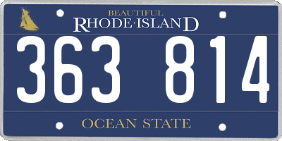 RI license plate 363814