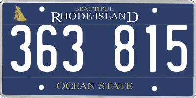 RI license plate 363815