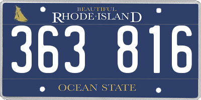 RI license plate 363816