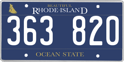 RI license plate 363820