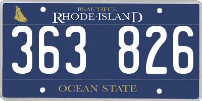 RI license plate 363826