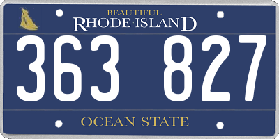 RI license plate 363827