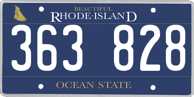 RI license plate 363828