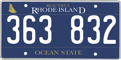 RI license plate 363832