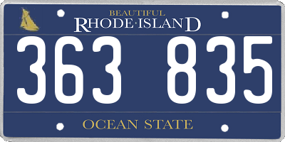 RI license plate 363835
