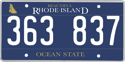 RI license plate 363837
