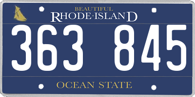 RI license plate 363845
