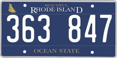 RI license plate 363847