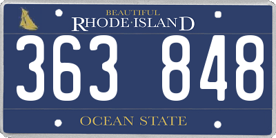 RI license plate 363848