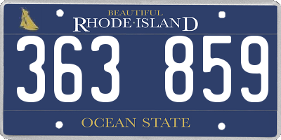 RI license plate 363859