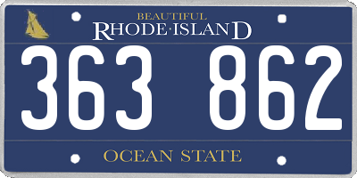 RI license plate 363862