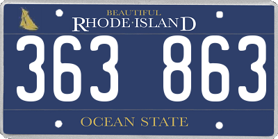 RI license plate 363863