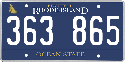 RI license plate 363865