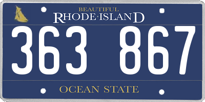 RI license plate 363867