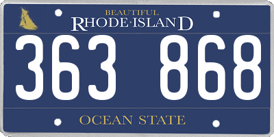 RI license plate 363868