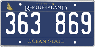 RI license plate 363869