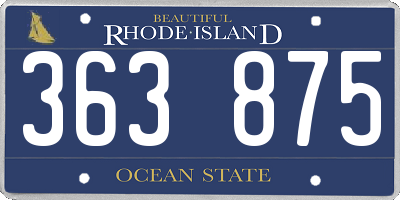 RI license plate 363875