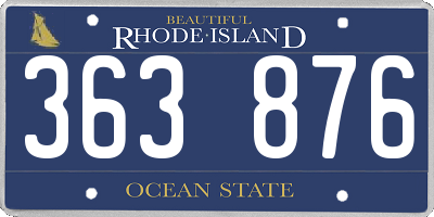 RI license plate 363876
