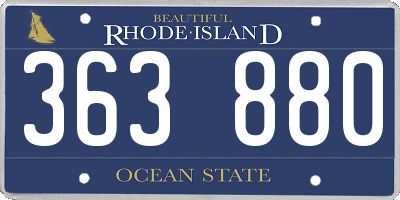 RI license plate 363880
