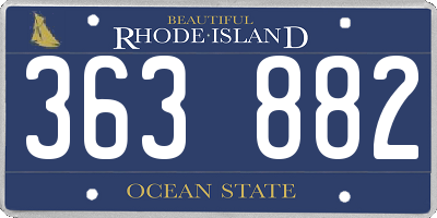 RI license plate 363882